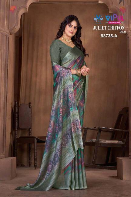 Vipul juite chiffon vol 22 Wholesale Saree suppliers in India